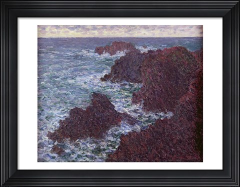 Framed Rocks at Belle-Ile, the Wild Coast, 1886 Print