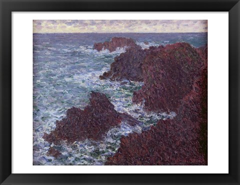 Framed Rocks at Belle-Ile, the Wild Coast, 1886 Print