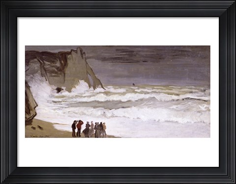 Framed Rough Sea at Etretat, 1868-69 Print