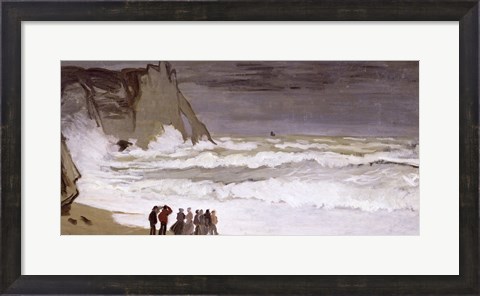 Framed Rough Sea at Etretat, 1868-69 Print