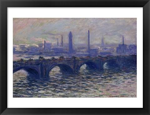 Framed Waterloo Bridge, 1902 Print