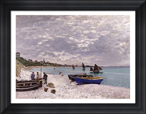 Framed Beach at Sainte-Adresse, 1867 Print
