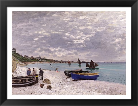 Framed Beach at Sainte-Adresse, 1867 Print