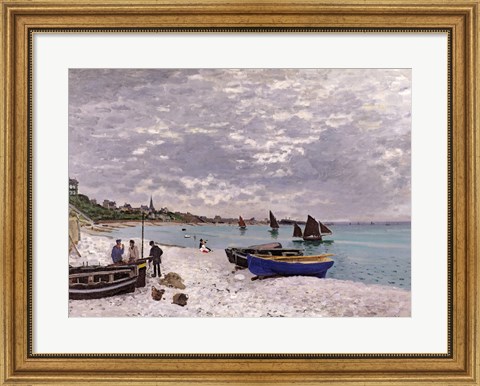 Framed Beach at Sainte-Adresse, 1867 Print