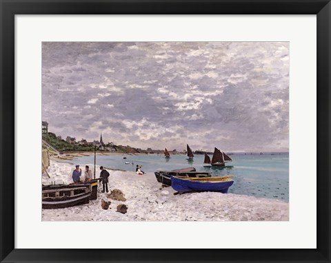 Framed Beach at Sainte-Adresse, 1867 Print