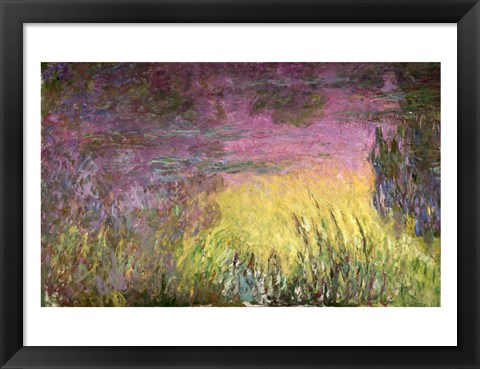 Framed Waterlilies at Sunset, 1915-26 (detail of left side) Print