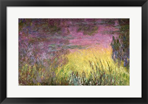 Framed Waterlilies at Sunset, 1915-26 (detail of left side) Print