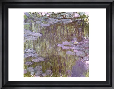 Framed Nympheas at Giverny, 1918 Print