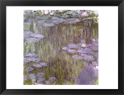 Framed Nympheas at Giverny, 1918 Print