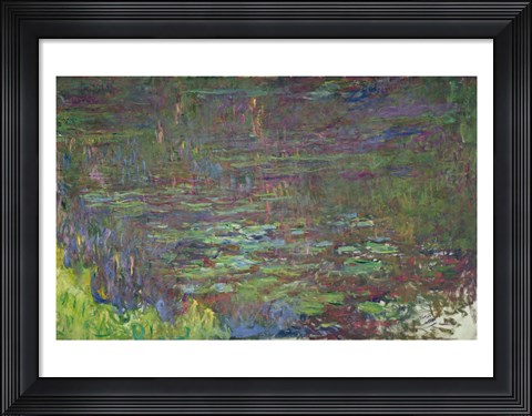 Framed Waterlilies at Sunset, detail from the right hand side, 1915-26 Print