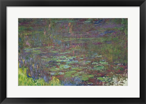 Framed Waterlilies at Sunset, detail from the right hand side, 1915-26 Print