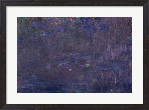 Framed Waterlilies: Reflections of Trees, detail from the right hand side, 1915-26 Print