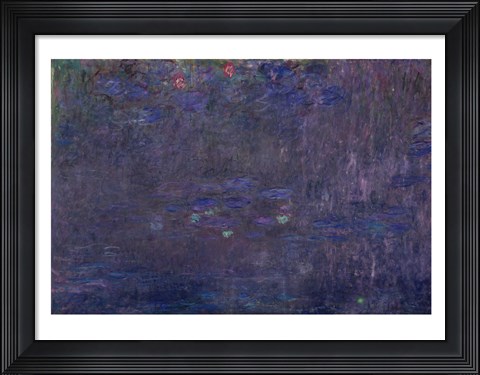 Framed Waterlilies: Reflections of Trees, detail from the right hand side, 1915-26 Print