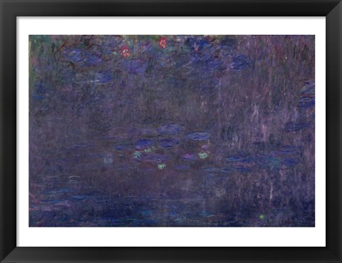 Framed Waterlilies: Reflections of Trees, detail from the right hand side, 1915-26 Print