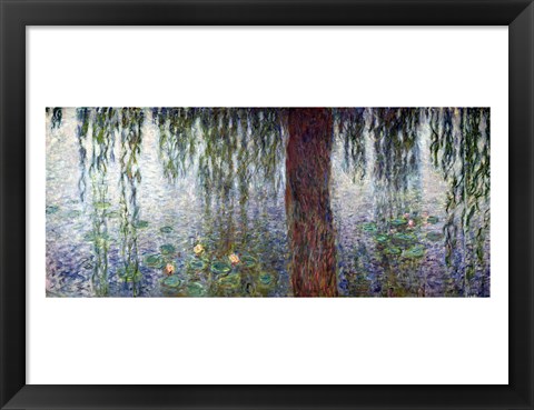 Framed Waterlilies: Morning with Weeping Willows, detail of the left section, 1915-26 Print