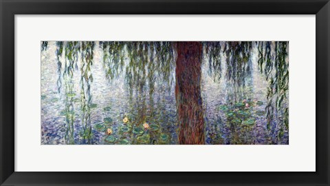 Framed Waterlilies: Morning with Weeping Willows, detail of the left section, 1915-26 Print