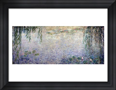 Framed Waterlilies: Morning with Weeping Willows, detail of the central section, 1915-26 Print