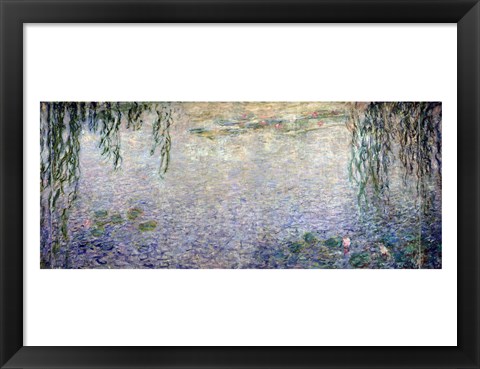 Framed Waterlilies: Morning with Weeping Willows, detail of the central section, 1915-26 Print