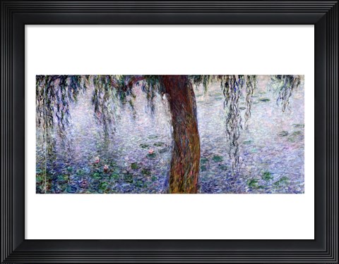 Framed Waterlilies: Morning with Weeping Willows, detail of the right section, 1915-26 Print