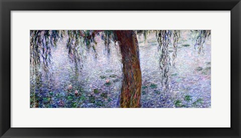 Framed Waterlilies: Morning with Weeping Willows, detail of the right section, 1915-26 Print