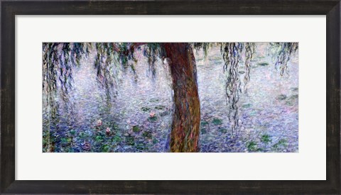 Framed Waterlilies: Morning with Weeping Willows, detail of the right section, 1915-26 Print