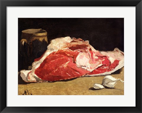 Framed Still Life, the Joint of Meat, 1864 Print