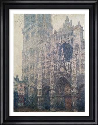 Framed Rouen Cathedral, West Portal, Grey Weather, 1894 Print