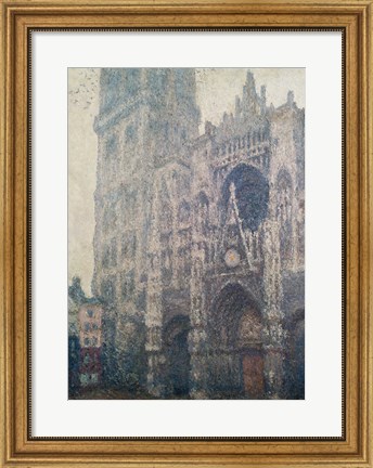 Framed Rouen Cathedral, West Portal, Grey Weather, 1894 Print