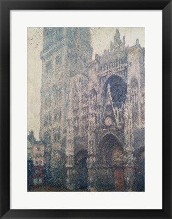 Framed Rouen Cathedral, West Portal, Grey Weather, 1894 Print