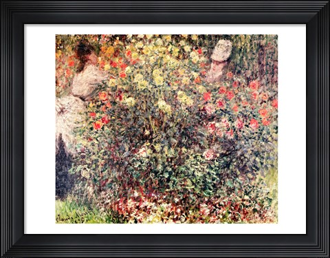 Framed Women in the Flowers, 1875 Print