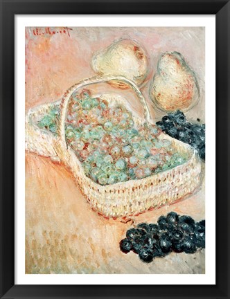 Framed Basket of Grapes, 1884 Print