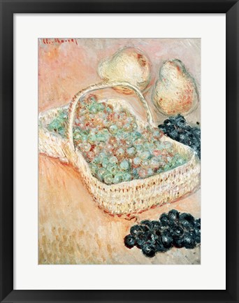 Framed Basket of Grapes, 1884 Print