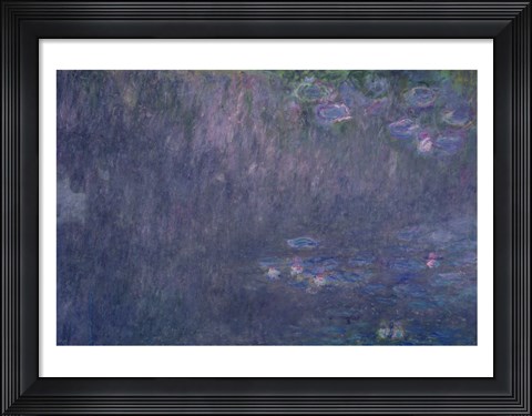 Framed Waterlilies: Reflections of Trees, detail from the left hand side, 1915-26 Print