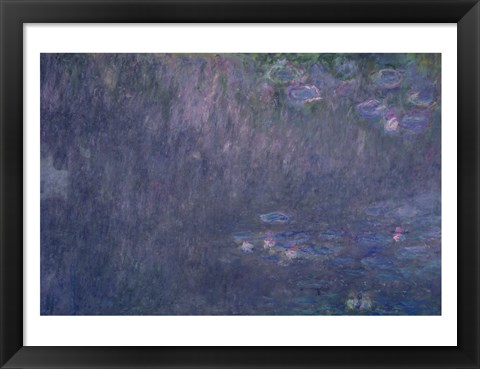 Framed Waterlilies: Reflections of Trees, detail from the left hand side, 1915-26 Print