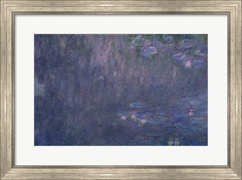 Framed Waterlilies: Reflections of Trees, detail from the left hand side, 1915-26 Print