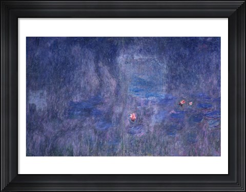 Framed Waterlilies: Reflections of Trees, detail from the central section, 1915-26 Print