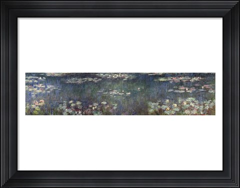 Framed Waterlilies: Green Reflections, 1914-18 (Pano) Print