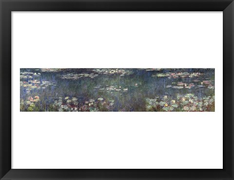 Framed Waterlilies: Green Reflections, 1914-18 (Pano) Print