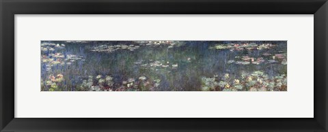 Framed Waterlilies: Green Reflections, 1914-18 (Pano) Print