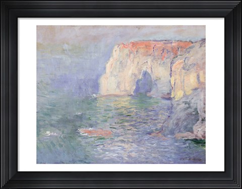 Framed Etretat: Le Manneport, reflections on the water, 1885 Print