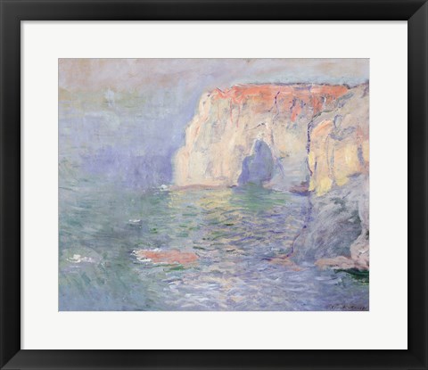 Framed Etretat: Le Manneport, reflections on the water, 1885 Print