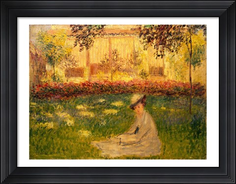 Framed Woman in a Garden, 1876 Print
