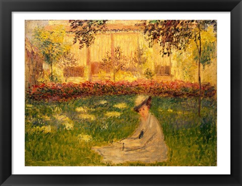 Framed Woman in a Garden, 1876 Print