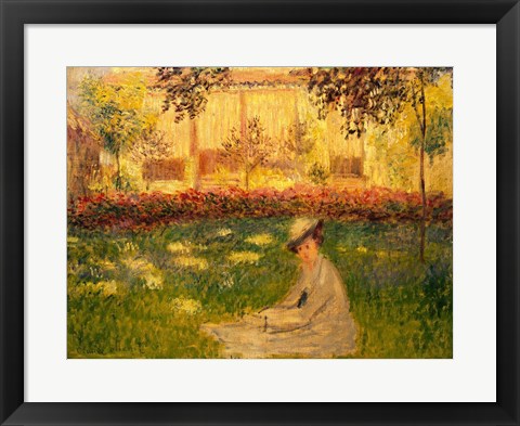 Framed Woman in a Garden, 1876 Print