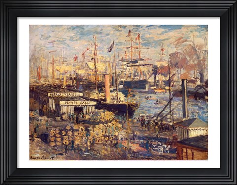Framed Grand Quai at Havre, 1872 Print