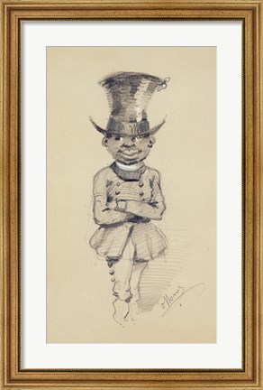 Framed Groom in a top hat, 1857 Print