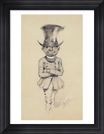 Framed Groom in a top hat, 1857 Print