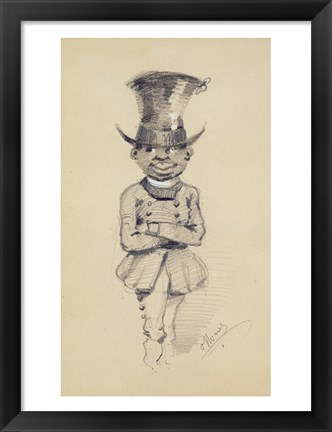 Framed Groom in a top hat, 1857 Print