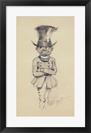 Framed Groom in a top hat, 1857 Print