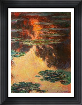 Framed Waterlilies, detail, 1907 Print